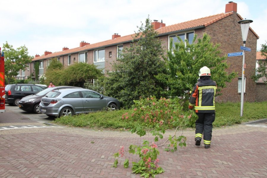Tak van boom gewaaid Gouderegenstraat Noordwijk